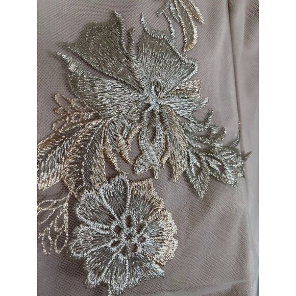 Alex Evening Top Women S Tan Floral Tank Embroidery Boho Western Y2K 80s Retro - Picture 6 of 9